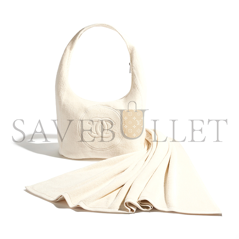 Ch*el coco beach 2025 collection beachwear set cotton ivory aaa938 (58*38*20cm)